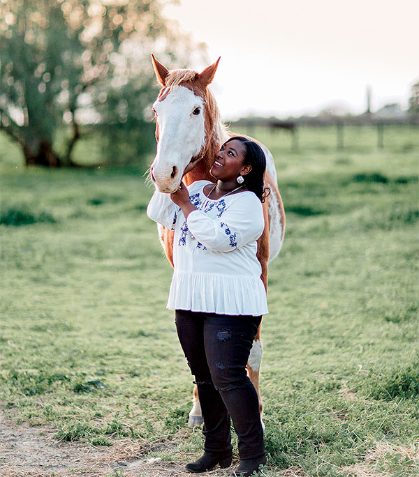 ZaJria West with a horse