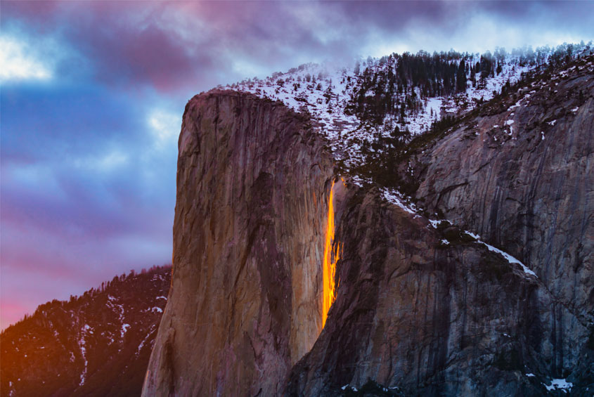 Yosemite waterfall - firefall