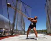 Amelia throwing the ball