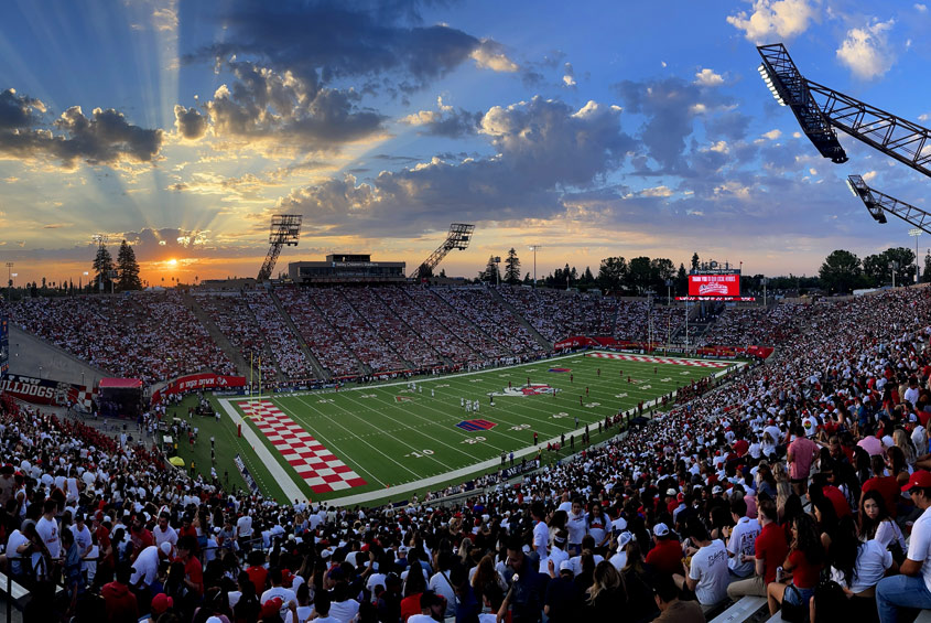 Fresno State Football Field during sunset