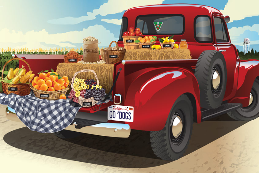 truckload of produce illustraion